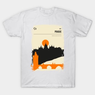 Prague Vintage Minimal Czech Republic Travel Poster T-Shirt